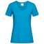 Stedman V-hals dames T-shirt ocean blue,l