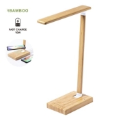 Bureaulamp met oplader bamboe