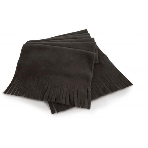 Polartherm fleece sjaal met franjes zwart