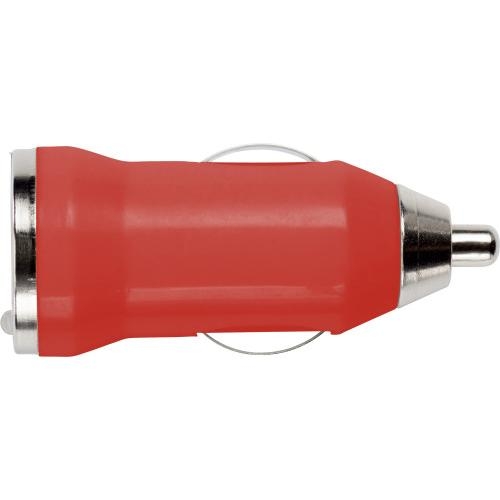 USB-oplader auto, gekleurd rood