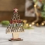 Houten kerstboom met wens standaard